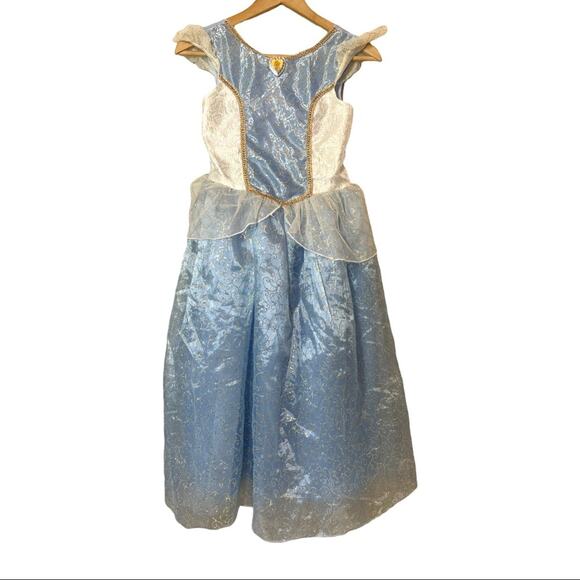 Disney Cinderella Blue Dress Costume Girls Sz 10/12 - Picture 1 of 6